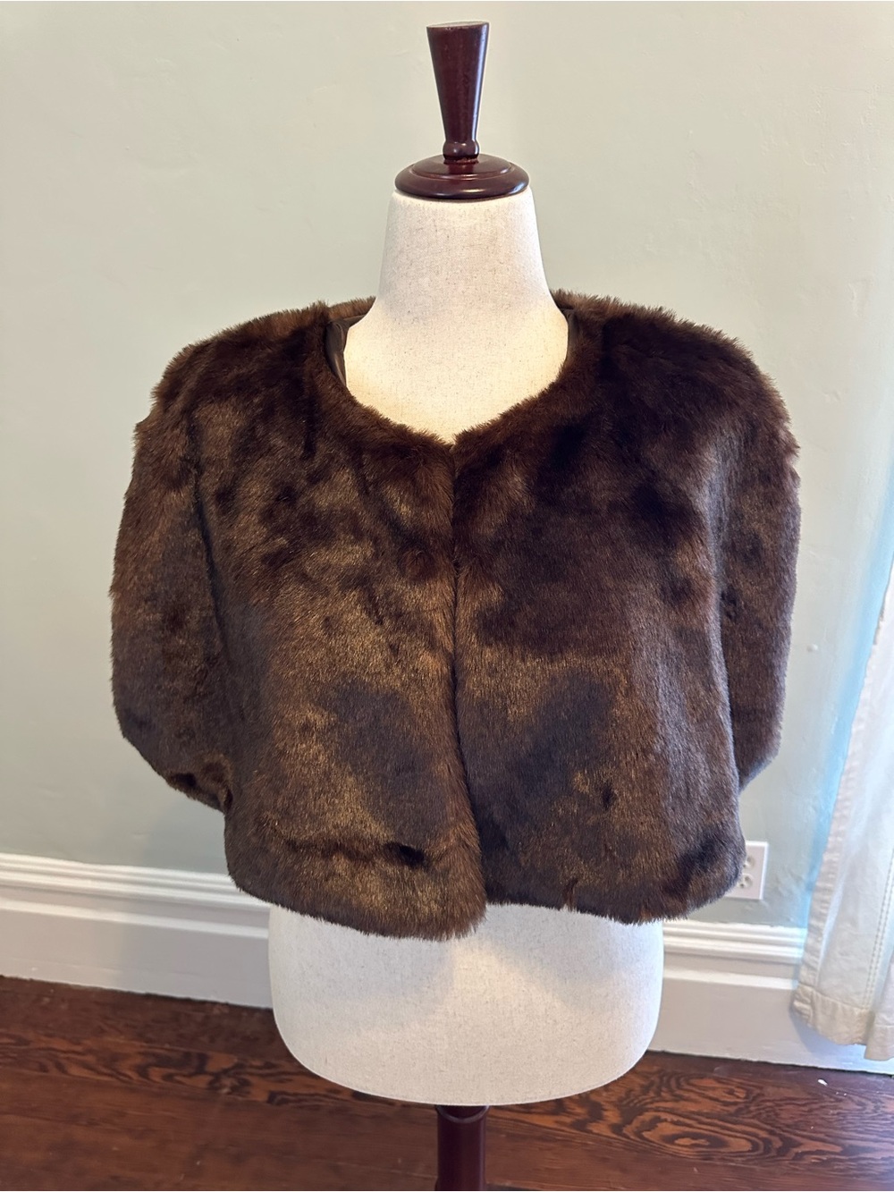 Collectif Dark Brown Faux Fur Capelet for Women